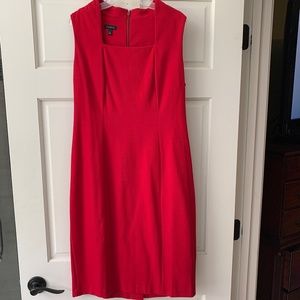 Talbots red sleeveless pencil dress